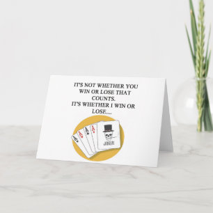 Cartão design do jogador de cartas de pôquer engraçado