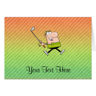 Cartão Design do jogador de golfe dos desenhos animados