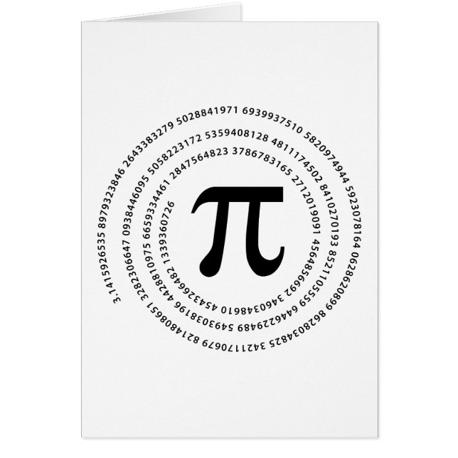 Cartão Design do número do Pi (Frente)