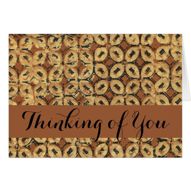 Cartão Design do padrão de arte do café Bean Batik (Frente Horizontal)