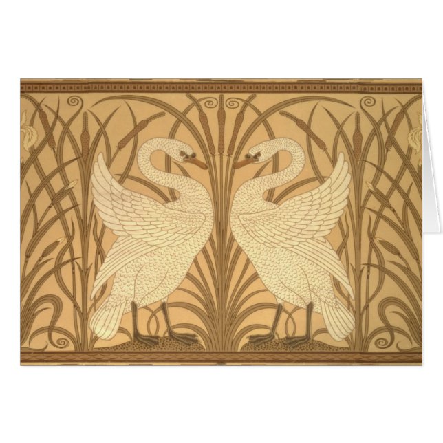 Cartão Design do papel de parede da cisne (Frente Horizontal)