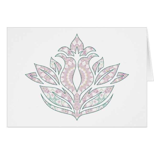 Cartão Design do Pastel Flower Mandala (Frente horizontal)