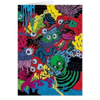 Cartão design do tatuagem dos gouls do colorfull