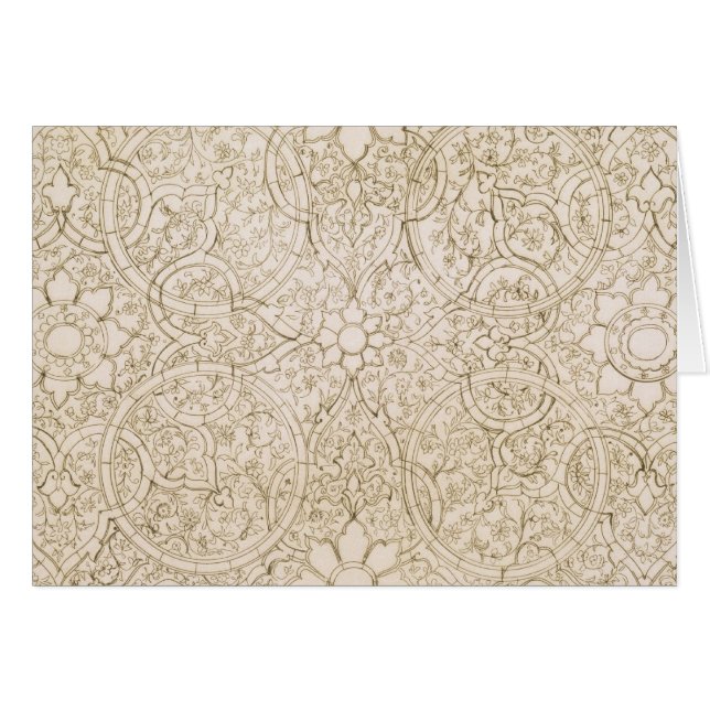 Cartão Design do teto para a sala da pérola, em Isfahan, (Frente Horizontal)