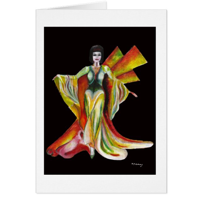 Cartão Design do vestido de noite da forma do desenhista (Frente)