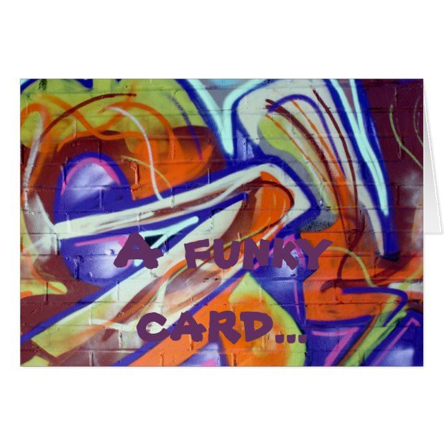 Cartão design e slogan funky dos grafites do mundo (Frente Horizontal)