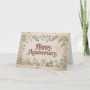 Cartão Design Elegante Vintage "Feliz Aniversário"