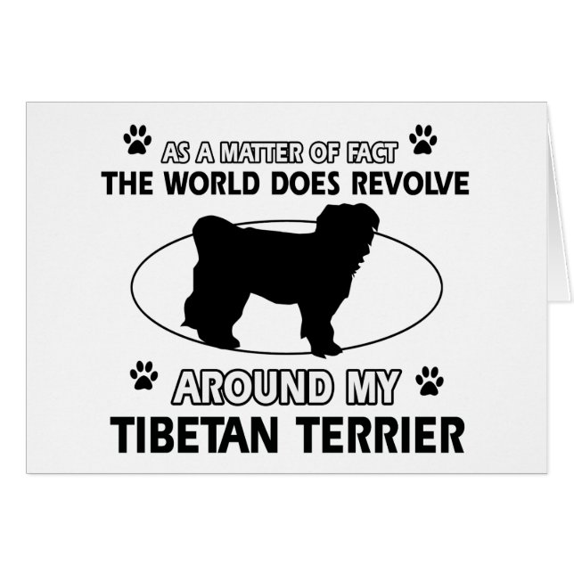 Cartão Design engraçado do terrier tibetano (Frente Horizontal)