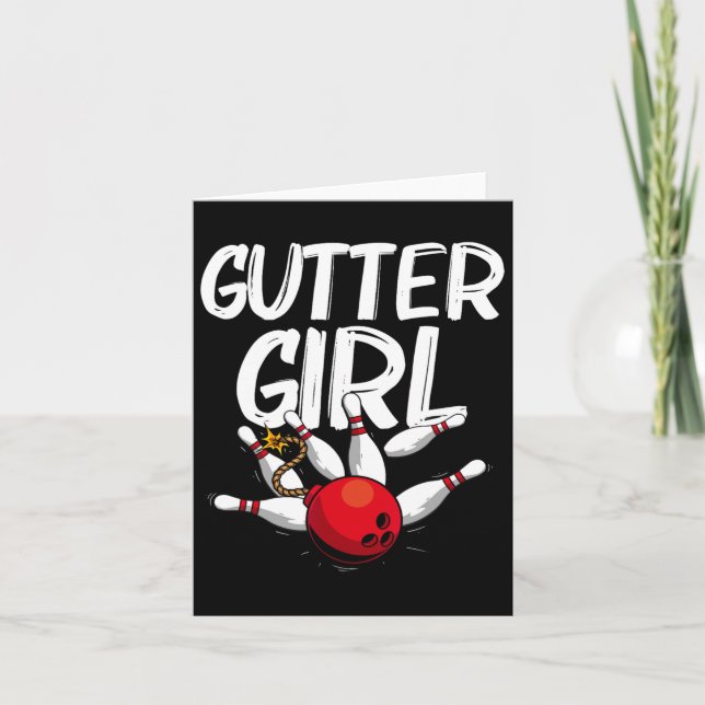 Cartão Design Engraçado Para Raparigas Bowler Bowlin (Frente)