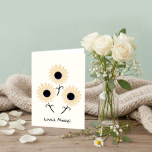 Cartão Design floral minimalista para o Dia das Mães