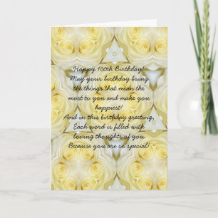 Cartão Design Floral Personalizado 100º Aniversário