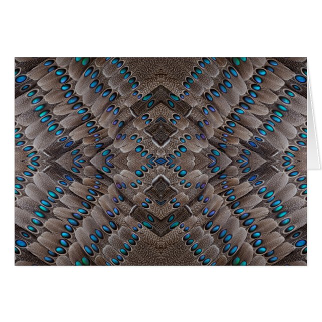 Cartão Design Fractal Pena de Faisão (Frente Horizontal)