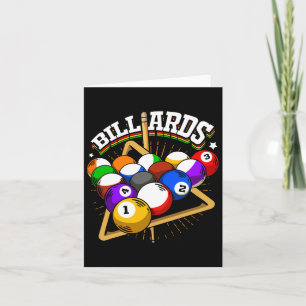 Cartão Design Funny Billiards Para Jogador 8 E Piscina