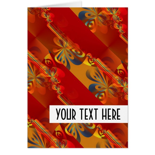 Cartão Design gráfico sem costura - laranja vermelha I (Frente)