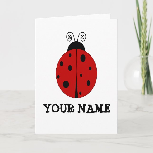 Cartão DESIGN LADYBUG personalizado com QUALQUER NOME (Frente)