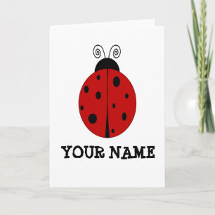 Cartão DESIGN LADYBUG personalizado com QUALQUER NOME