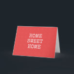 Cartão Design mínimo para casa doce<br><div class="desc">Padrão geométrico moderno cor-de-rosa-coral,  texto personalizado caseiro doce,  design de citação simples e elegante,  presente de recém-chegado</div>