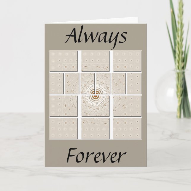 Cartão Design minúsculo neutro de bege geométrico (Frente)