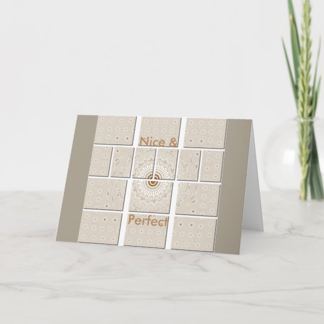 Cartão Design minúsculo neutro de bege geométrico (Frente)