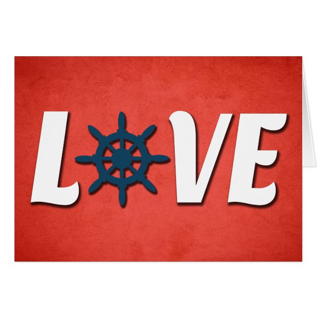 Cartão Design náutica de amor (Frente Horizontal)