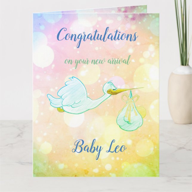 Cartão Design New Baby Boy (Frente)