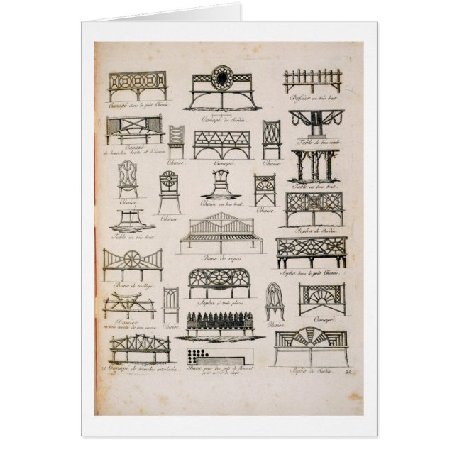 Cartão Design para assentos de jardim, 'de um compêndio (Frente)
