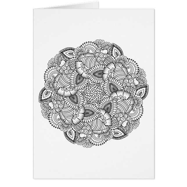 Cartão Design redondo do Doodle (Frente)