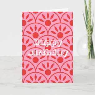 Cartão Design retrô, Feliz Aniversário