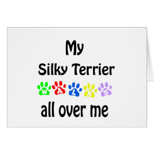 Cartão Design Silky Terrier Walks