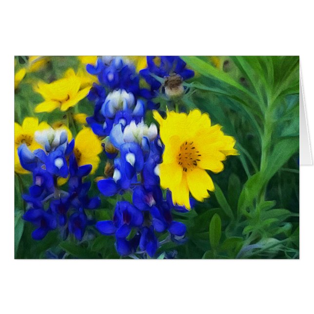 Cartão Design sonhador do Bluebonnet (Frente Horizontal)