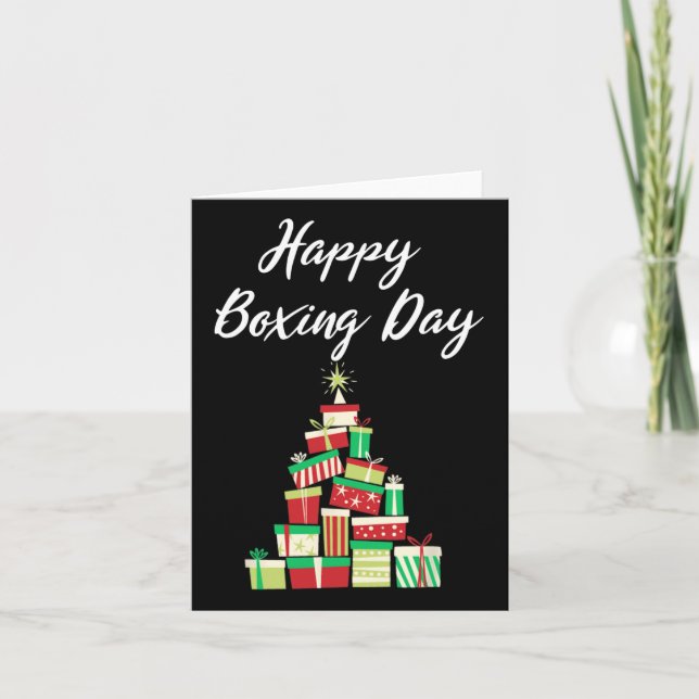Cartão Designs da nova era - Feliz dia de boxim com Natal (Frente)