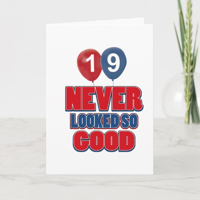 Cartão designs de aniversário de 19 anos (Frente)