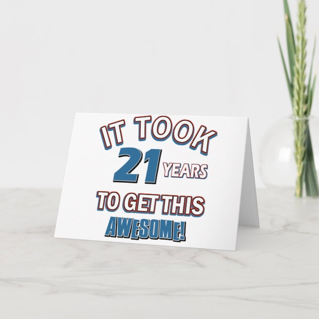 Cartão designs de aniversário de 21 anos (Frente)