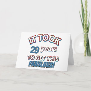 Cartão designs de aniversário de 29 anos