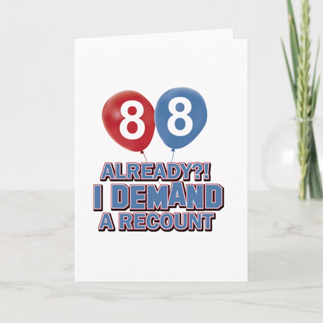 Cartão designs de aniversário de 88 anos (Frente)