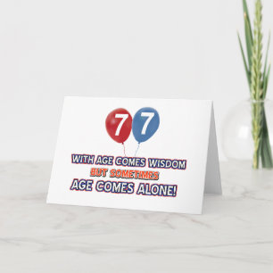 Cartão designs de aniversário de sabedoria de 77 anos