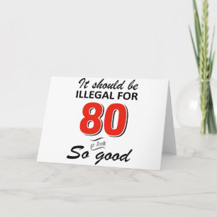 Cartão Designs de aniversário engraçados de 80 ano