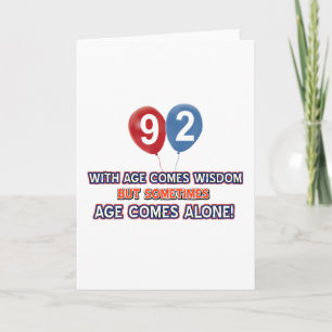 Cartão designs de aniversário sábio de 92 anos
