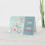 Cartão Designs de Cactus Sister aniversário de 40 anos Wa<br><div class="desc">Escolha entre uma adorável variedade de designs de cacto de aquarela nestas placas de saudação de ocasião especial</div>