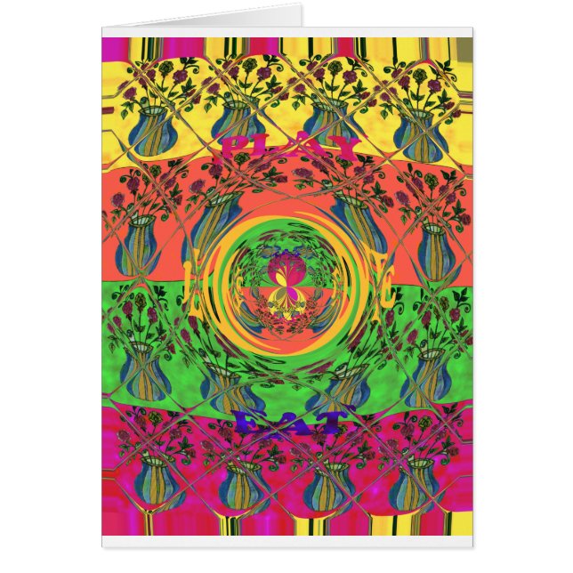 Cartão Designs florais bonitas e adoráveis. (Frente)