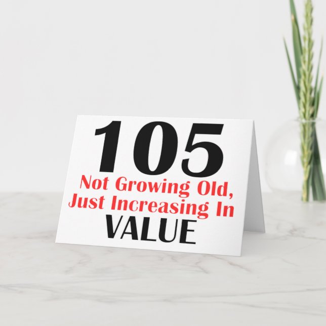 Cartão DESIGNS legal DE ANIVERSÁRIO DE 105 ANOS (Frente)