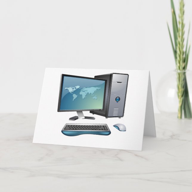 Cartão Desktop Computer Greeting Cards (Frente)