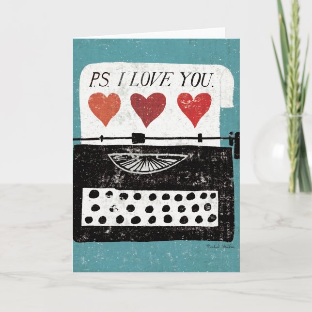 Cartão Desktop Vintage - Máquina de escrever (Frente)