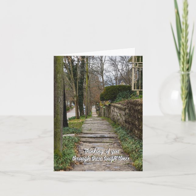 Cartão Desnivelar Caminho Duro Pensando Em Sua Placa (Frente)