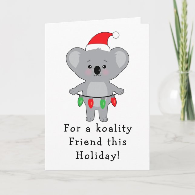 Cartão Desorte do Urso Koala para o Amigo de Natal (Frente)