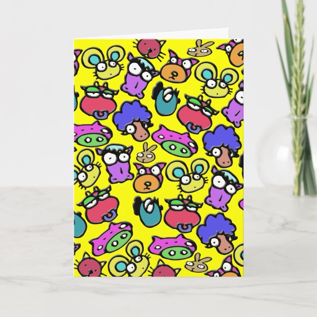 Cartão Despedida de Cartografia Animal Engraçada (Frente)