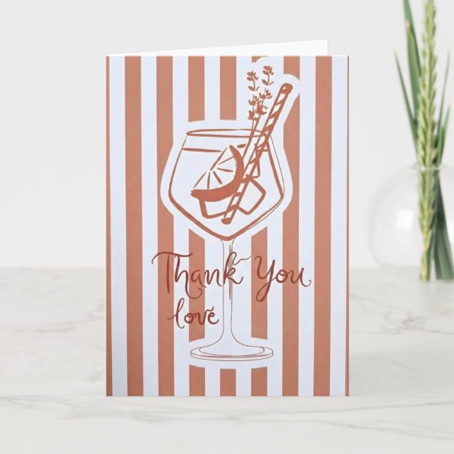 Cartão Despedida de Solteira Obrigada Amor Coquetel Noiva (Frente)