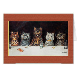 Cartão DESPEDIDA DE SOLTEIRO dos GATOS, vintage Louis