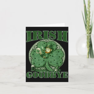 Cartão Despedida irlandesa dia de São Patrício leprechaun
