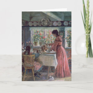 Cartão Despejando o café da manhã, 1906